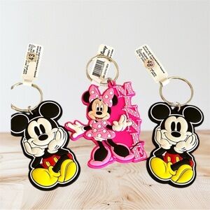 Mickey or Minnie Mouse Keychains rubber keychains choice of 1 price is for each